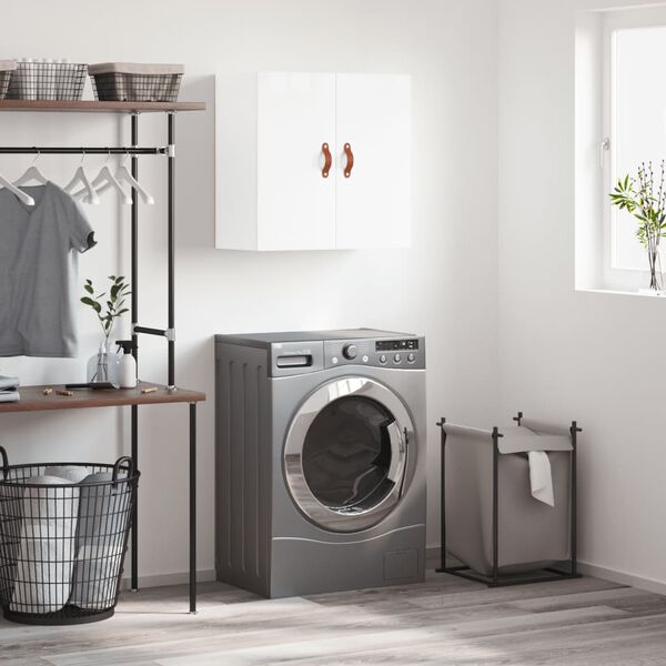 vidaXL seinakapp, kõrgläikega valge, 60 x 31 x 60 cm, tehispuit