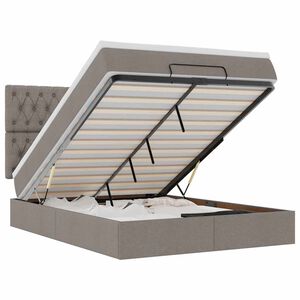 vidaXL ottomani voodi madratsita ja LED, tape, 140x190 cm, kangas