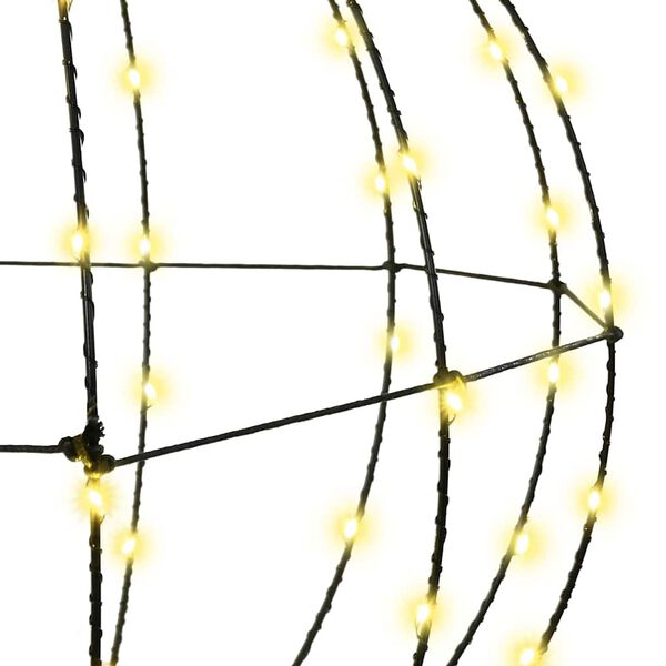 vidaXL Pall koos 320 LED-iga 2 pcs Soe valge 50 cm Metall