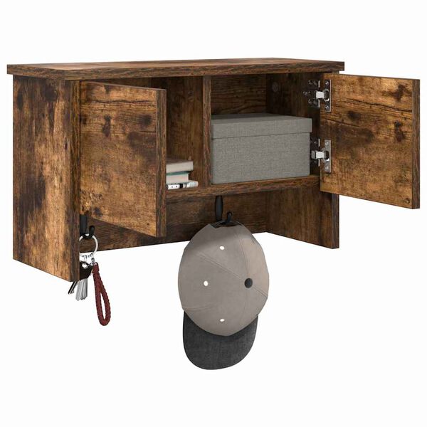 vidaXL Seinale kinnitatav riidepuu Suitsetatud tamm 50 x 20 x 30 cm