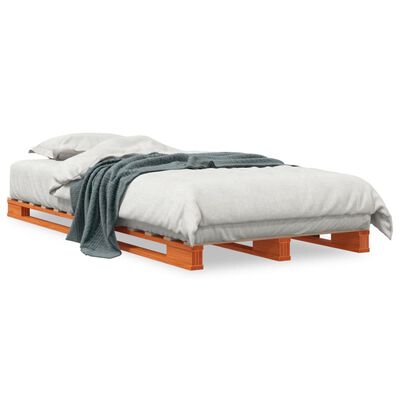 vidaXL kaubaalustest voodi, vahapruun, 90 x 200 cm, männipuit