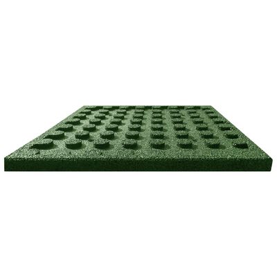 vidaXL põrandakaitsematid, 12 tk, kumm, 50 x 50 x 3 cm, roheline