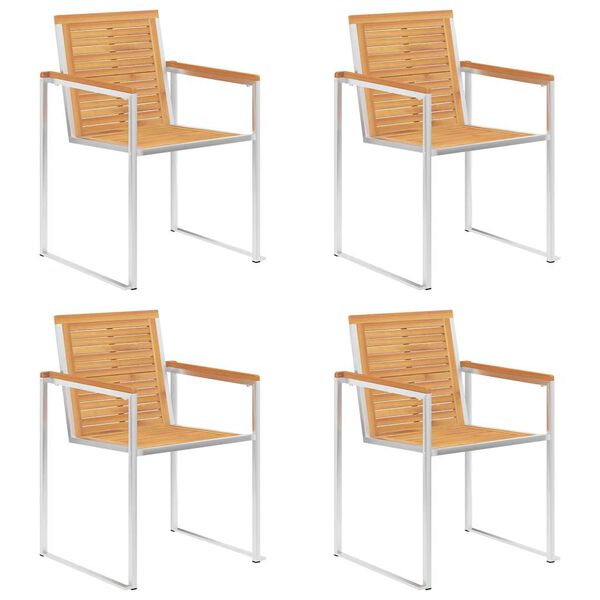 vidaXL aiatoolid patjadega, 4 tk, tiikpuu