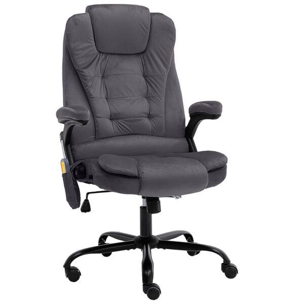 vidaXL massaažiga kontoritool, tumehall, samet