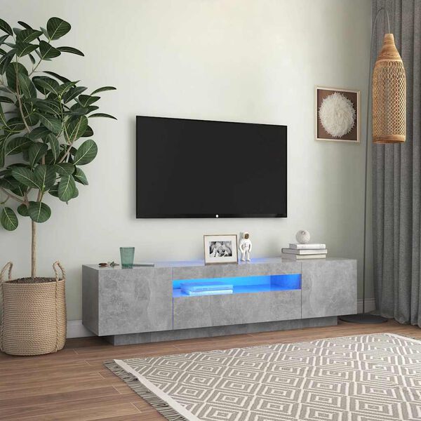 vidaXL telerialus LED-tuledega, betoonhall, 160 x 35 x 40 cm
