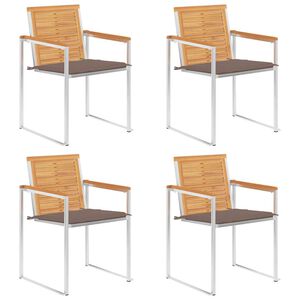 vidaXL aiatoolid patjadega, 4 tk, tiikpuu