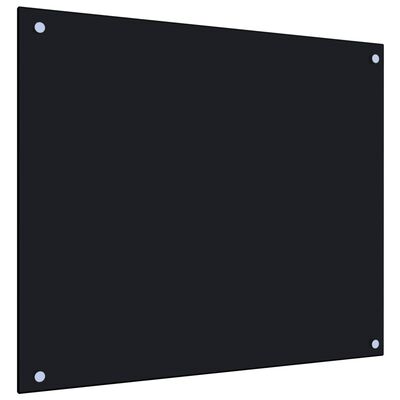vidaXL köögi pritsmekaitse, must, 70 x 60 cm, karastatud klaas