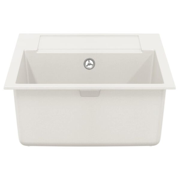 vidaXL Kraan Valge 780 x 500 mm 80% Kvarts ja 20% Vaik