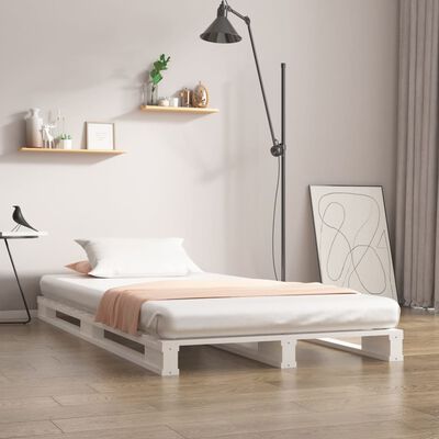 vidaXL kaubaalustest voodi, valge, 75 x 190 cm, männipuit