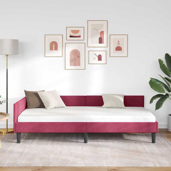 vidaXL Nurgavoodi raam peaga Veinpunane 80 cm x 200 cm SametjaPuit