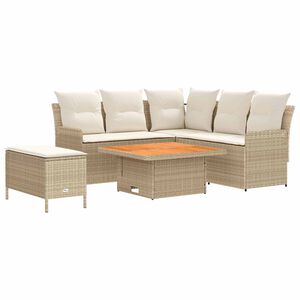 vidaXL M&ouml;&ouml;blisete padjaga 5 pcs Beez ja koor PE rattan