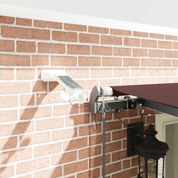 vidaXL automaatselt sisset&otilde;mmatav varikatus LEDiga, pruun, 600x300 cm