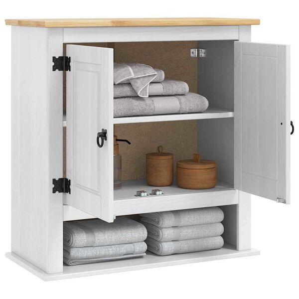 vidaXL Seinakapp uksega Corona Valge 70 x 33 x 71,5 cm Tahke m&auml;nd