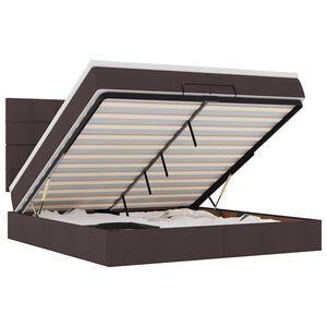vidaXL Ottomani voodiraam madratsitega, tumepruun, 200x200cm, kangas