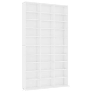 vidaXL CD-kapp, valge, 102 x 23 x 177,5 cm, tehispuit