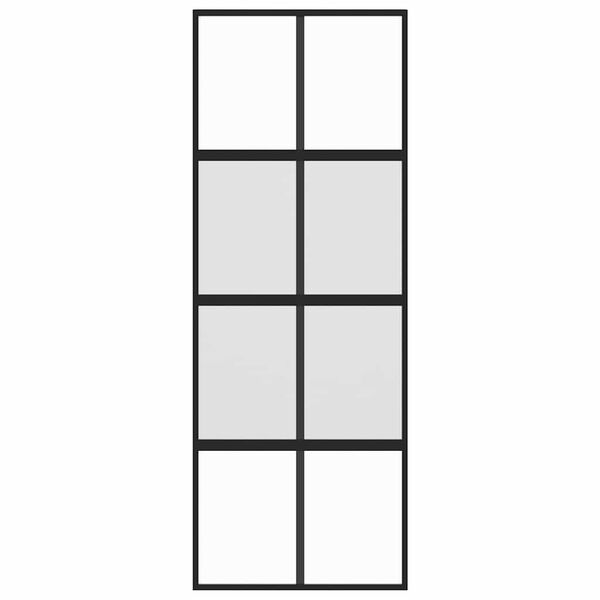 vidaXL l&uuml;kanduks, must, 76x205 cm, karastatud klaas ja alumiinium