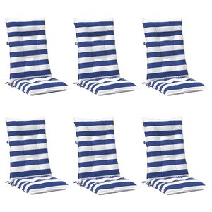 vidaXL V&auml;li patja 6 pcs Sinine ja Valge 120 x 50 x 7 cm kangas