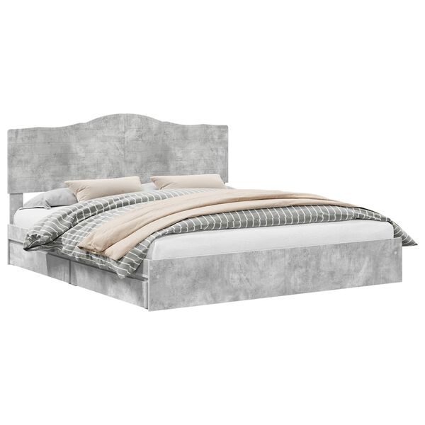 vidaXL Laos voodi peaga sahtliga Betoonhall 180 x 200 cm Tehispuit