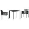 vidaXL Aia s&ouml;&ouml;gilaudade komplekt 3 pcs Must PE rattan