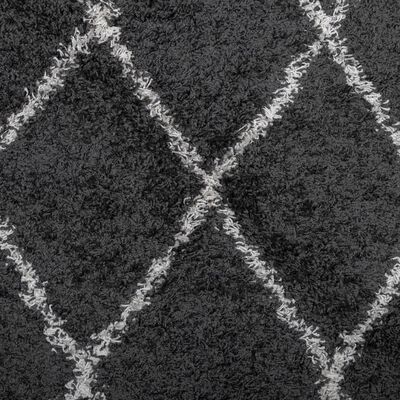 vidaXL kõrge narmaga Shaggy vaip "PAMPLONA", must/kreemjas, 60x110 cm
