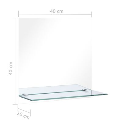 vidaXL seinapeegel riiuliga, 40 x 40 cm, karastatud klaasist