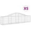 vidaXL kaarekujulised gabioonkorvid 5 tk, 200x30x40/60 cm, raud