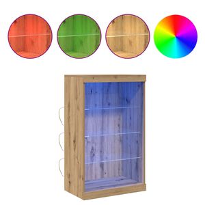 vidaXL LED Kummuti K&auml;sit&ouml;&ouml;puu 60,5 x 37 x 100 cm Tehispuit