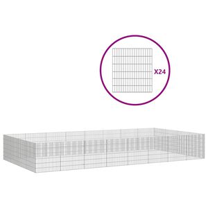 vidaXL loomade aedik 24 paneeli 54x60 cm tsingitud raud