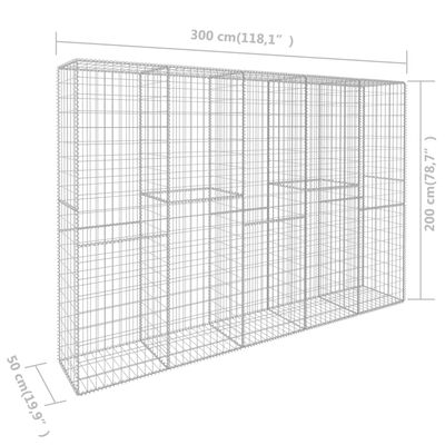 vidaXL gabioonsein kattega, tsingitud teras, 300 x 50 x 200 cm
