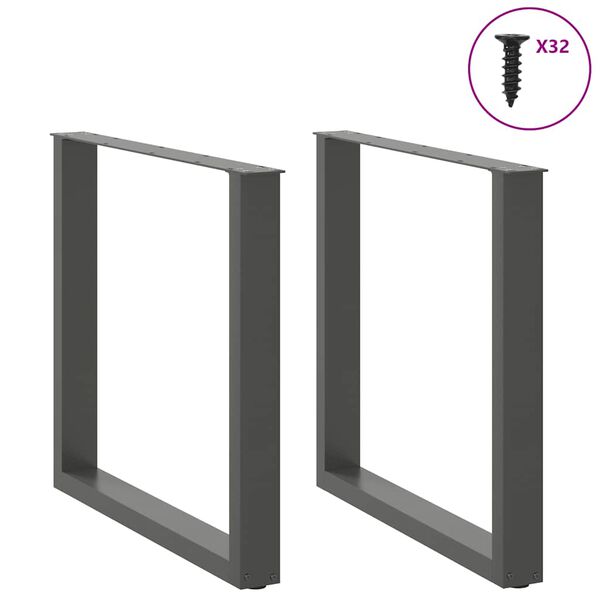 vidaXL söögilaua jalad U-kujulised 2 tk, antratsiithall, 90 x (72-73) cm, teras