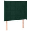 vidaXL voodipeats servadega, tumeroheline, 83x16x118/128 cm, samet
