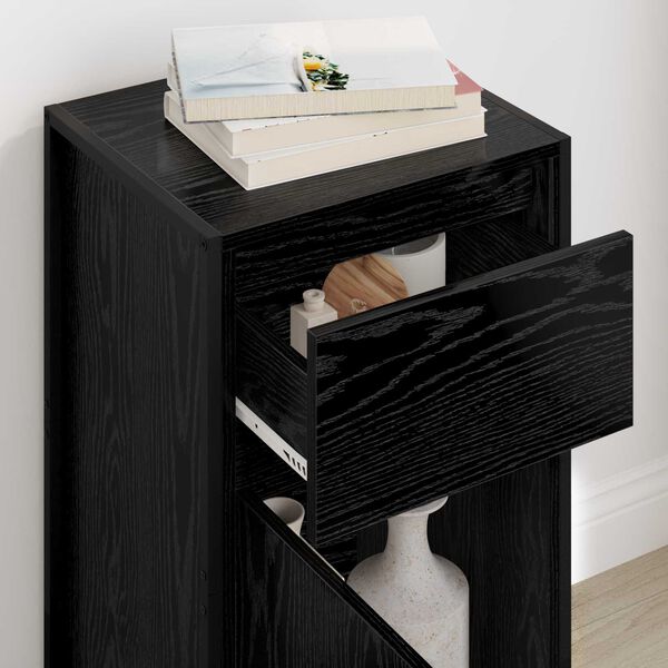 vidaXL Kõide sahtliga Must tamm 81 x 36 x 150.5 cm Tehispuit