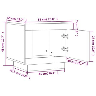 vidaXL kohvilaud, valge ja Sonoma tamm, 51x50x45 cm, tehispuit