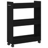 vidaXL Kapp rattaga Must tamm 60 x 22 x 79 cm