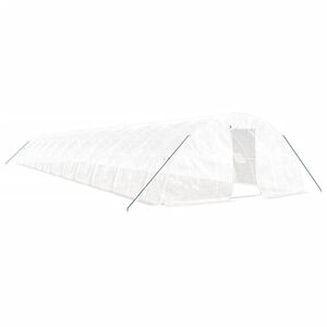 vidaXL kasvuhoone terasraamiga, valge, 110 m&sup2;, 22x5x2,3 m