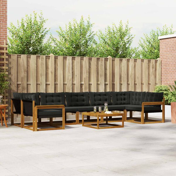 vidaXL V&auml;li diivanikomplekt padjaga 8 pcs Looduslik ja must