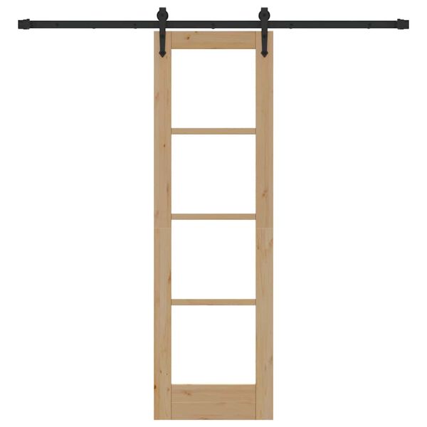 vidaXL Libisev uks Looduslik ja must 61 x 198,5 cm