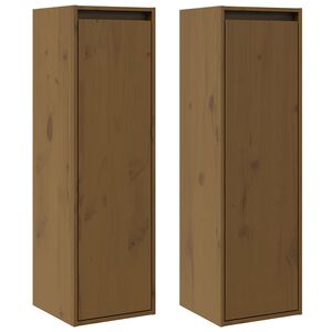 vidaXL seinakapid 2 tk, meepruun 30 x 30 x 100 cm, m&auml;nnipuit