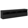 vidaXL TV Seinakapid LEDiga 2 pcs Must tamm 80 x 30 x 40 cm Tehispuit