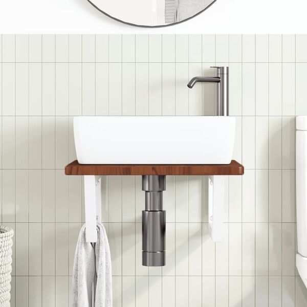 vidaXL seinale kinnitatav valamuriiul, teras ja tammepuit