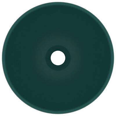 vidaXL luksuslik valamu ümar, matt tumeroheline, 32,5 x 14 cm, keraamiline
