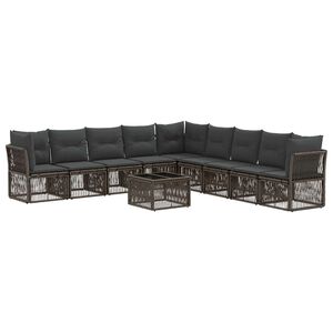 vidaXL Aia Diivanikomplekt 10 pcs Hall pol&uuml;rotang