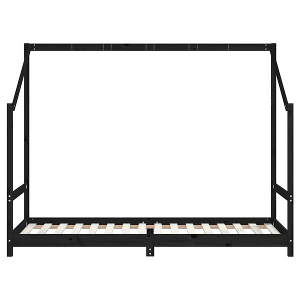 vidaXL lastevoodi raam, must, 80 x 200 cm, m&auml;nnipuit