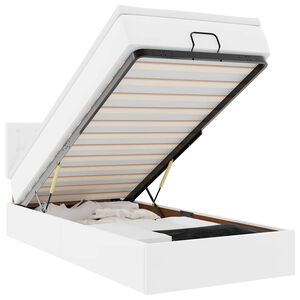 vidaXL Ottomani voodi madratsiga, valge, 80x200 cm, kunstnahk