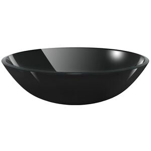 vidaXLi karastatud klaasist valamu, 42 cm, must