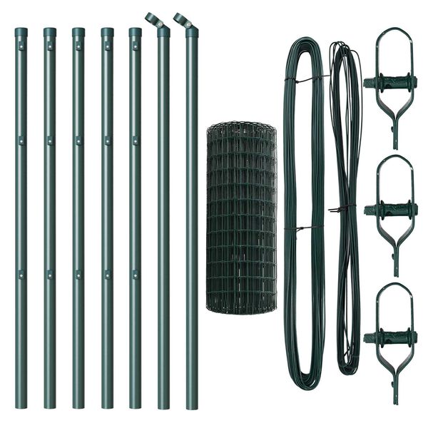 vidaXL Aed koos postiga Roheline 0,4 x 10 m Terased ja PVC