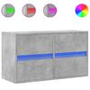 vidaXL teleri seinakapp LED-tuledega, betoonhall, 80 x 31 x 45 cm