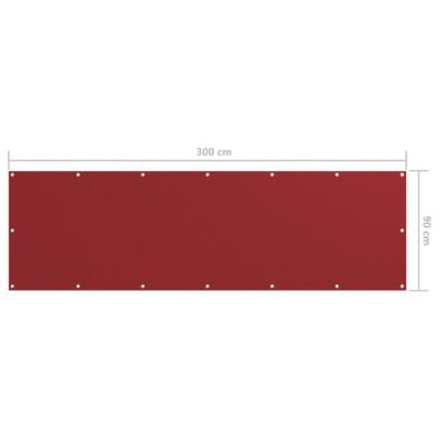 vidaXL rõdusirm, punane, 90 x 300 cm, oxford-kangas