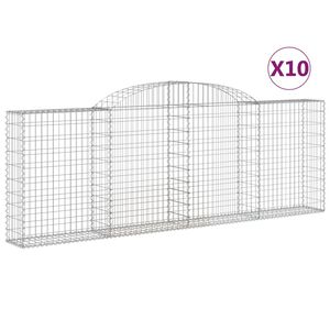 vidaXL kaarekujulised gabioonkorvid 10 tk, 300x30x100/120 cm, raud