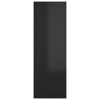 vidaXL telerikapp, kõrgläikega must, 30,5 x 30 x 90 cm, puitlaastplaat